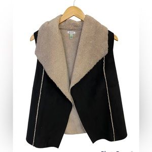 Susina Faux Shearling & Faux Suede Vest - Size Small
